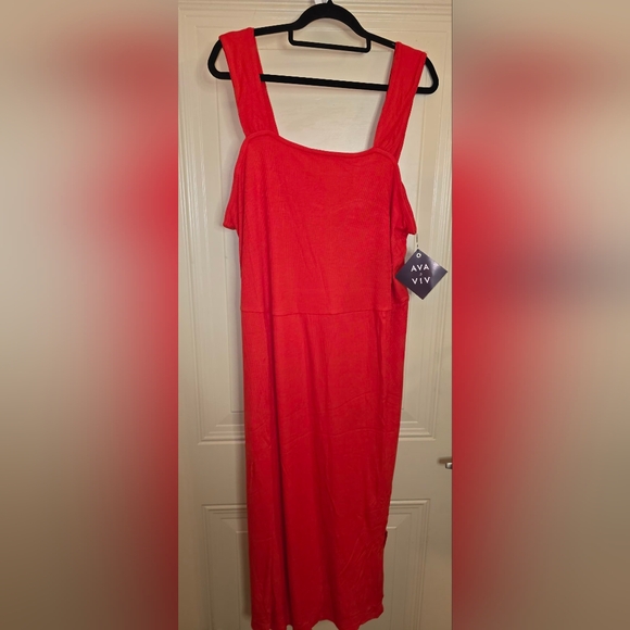 Ava & Viv Red Women's Dress HOLIDAY Party Ready - Picture 2 of 4